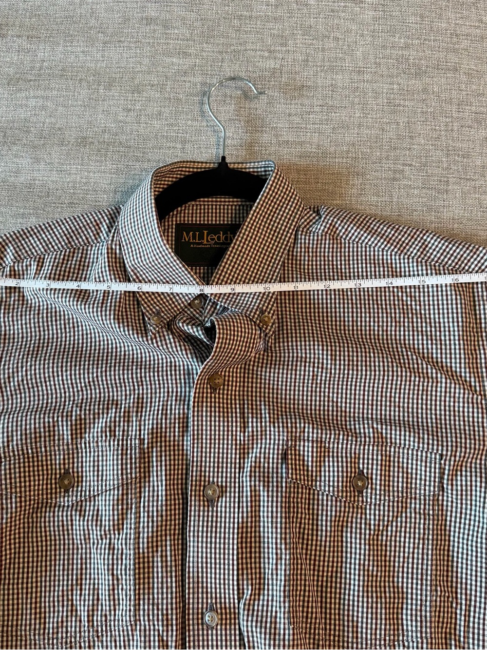 Brown & White Gingham Button-Down Shirt